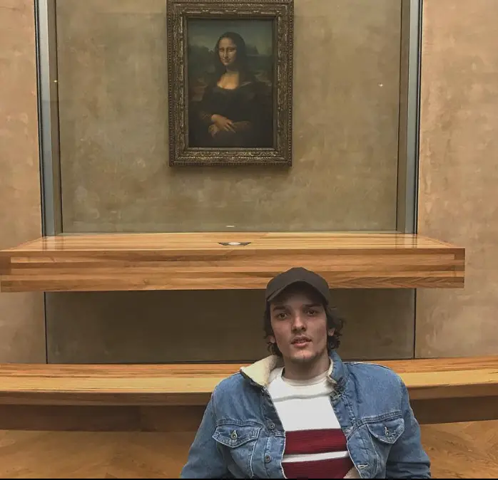 Me in front of the Mona Lisa.